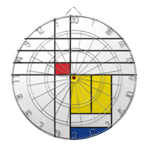 Mondrian II Minimalist De Stijl Modern Art Design Dartboard