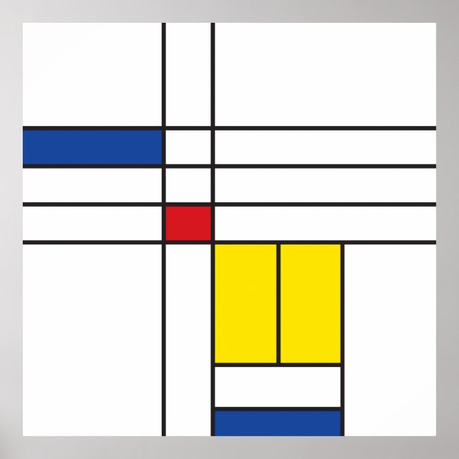 Mondrian II Minimalist De Stijl Modern Art Design Poster (Front)