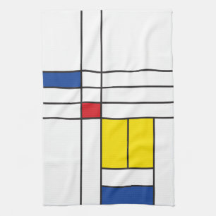 Mondrian II Minimalist De Stijl Modern Art Design Tea Towel