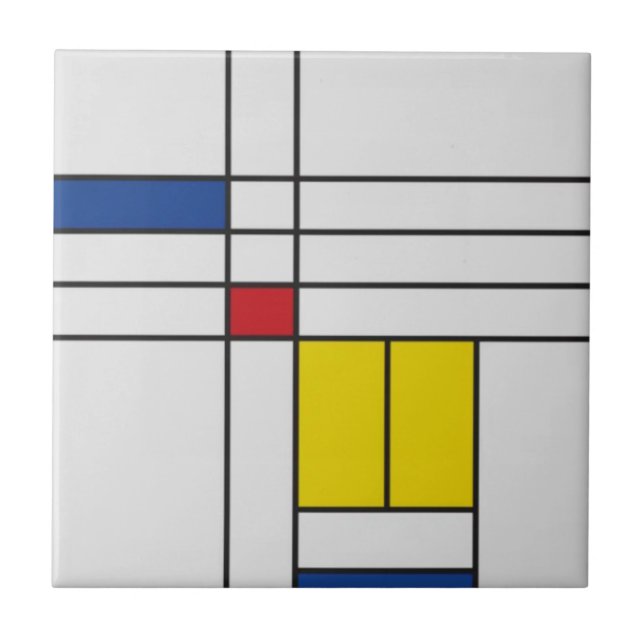 Mondrian II Minimalist Of Stijl Ceramic Tile (Front)