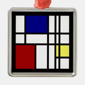 Mondrian Impression Art Metal Ornament