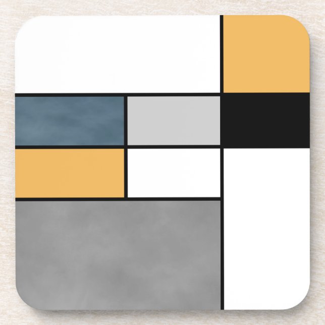 Mondrian inspiration coaster (Front)
