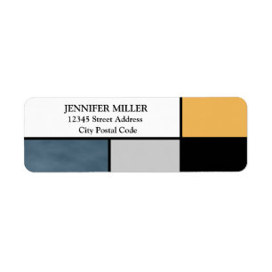 Mondrian inspiration return address label