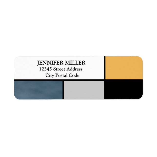 Mondrian inspiration return address label (Front)