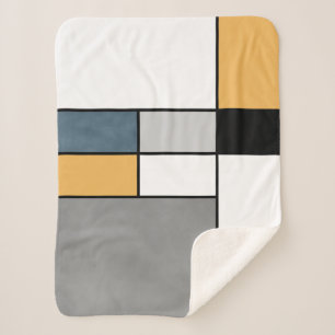 Mondrian inspiration sherpa blanket