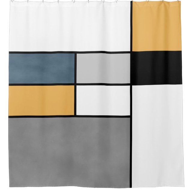 Mondrian inspiration shower curtain (Front)