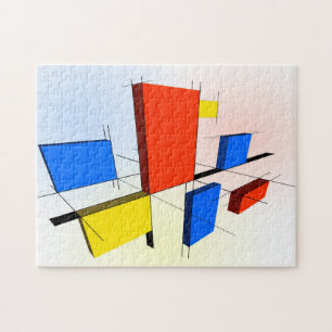 Mondrian Inspired 3D Jigsaw Puzzle