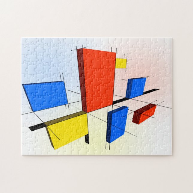 Mondrian Inspired 3D Jigsaw Puzzle (Horizontal)