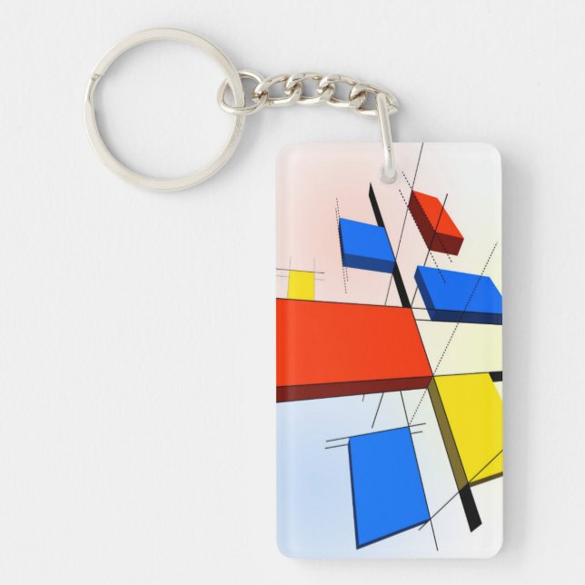 Mondrian Inspired 3D Key Ring (Front)