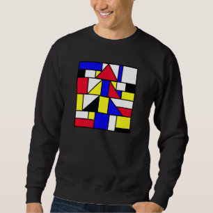 Mondrian Inspired Abstract Primary Colours Geometr Sweatshirt