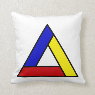 Mondrian Inspired Abstract Triangle Art Cushion