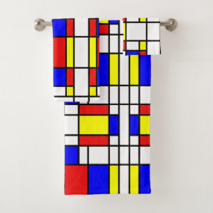 Mondrian Inspired Bath Towel Set