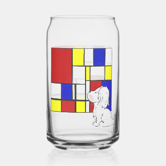 Mondrian Inspired Chamomile Can Glass