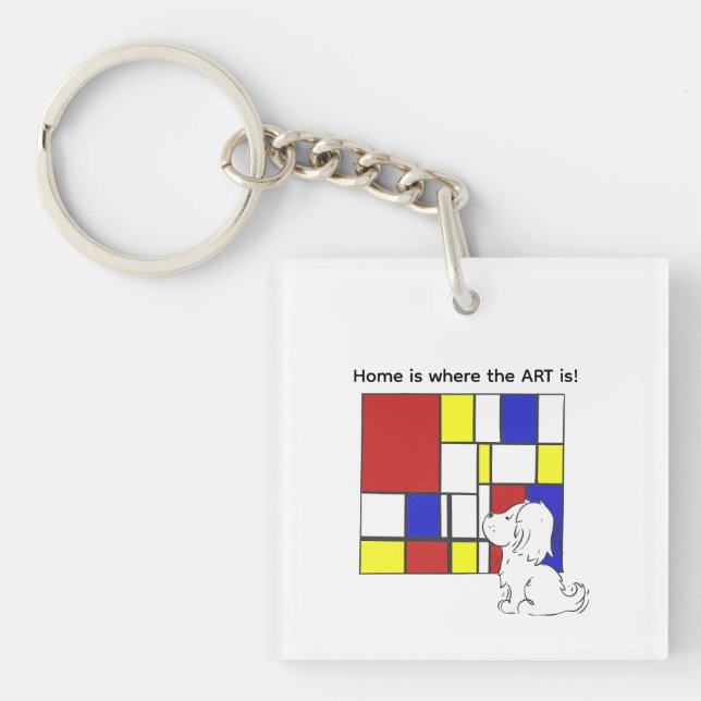 Mondrian Inspired Chamomile Key Ring (Front)