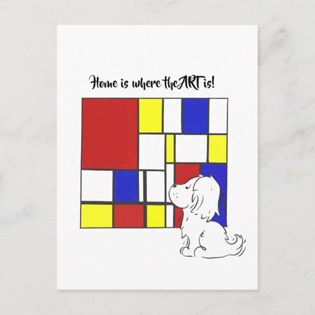Mondrian Inspired Chamomile Postcard (Front)