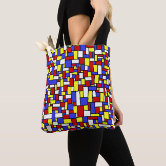 Mondrian Inspired Doodle Tote Bag