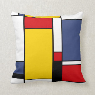 Mondrian Inspired Modern Geometric Style Art. Cushion