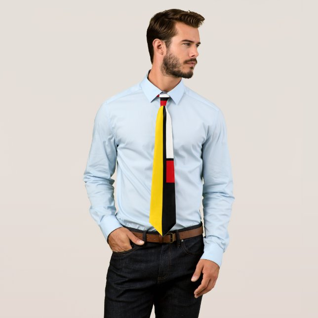 Mondrian Inspired Modern Geometric Style Art Tie (In Situ)