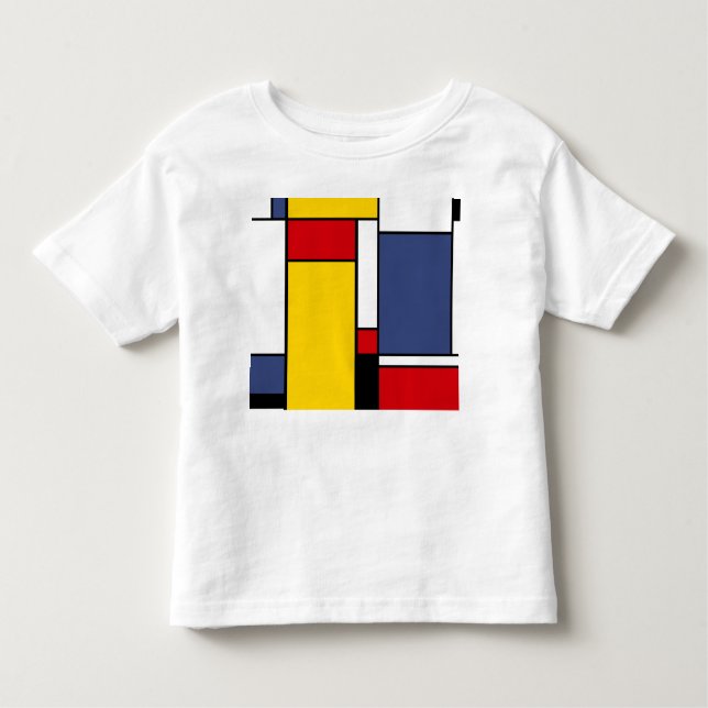 Mondrian Inspired Modern Geometric Style Art Toddler T-Shirt (Front)