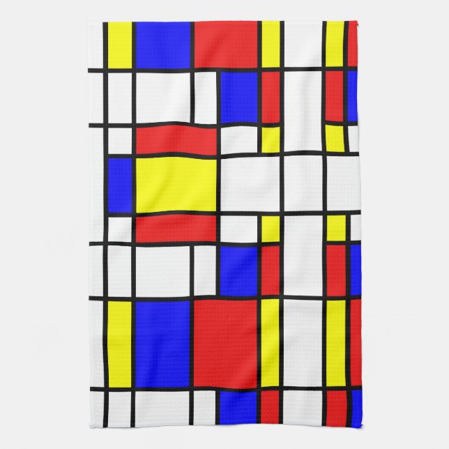 Mondrian Inspired Tea Towel (Vertical)