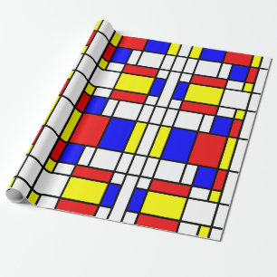 Mondrian Inspired Wrapping Paper