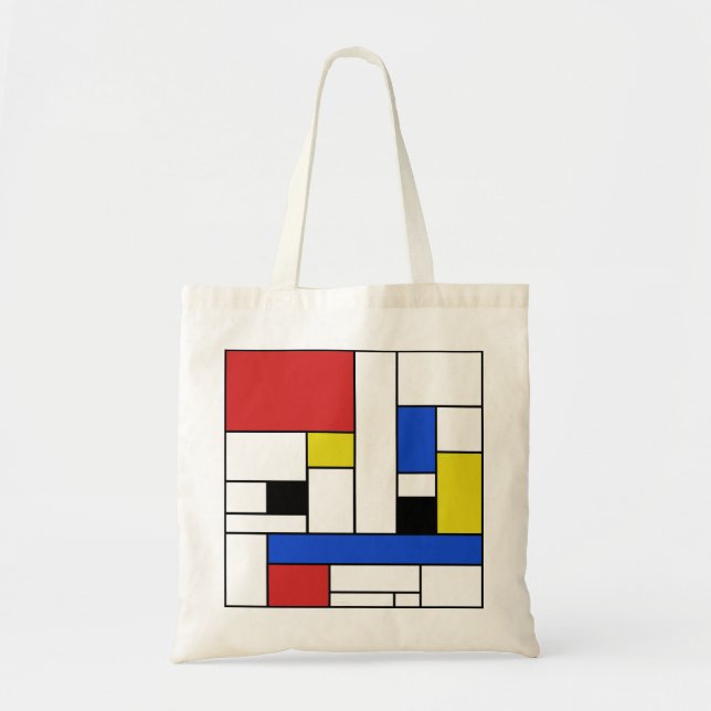 Mondrian Lines Budget Tote Bag (Front)
