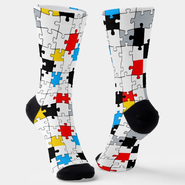 Mondrian Mania Retro  Socks (Angled)