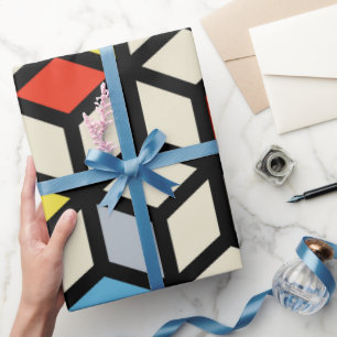 Mondrian Mania Retro Wrapping Paper