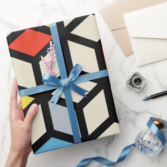 Mondrian Mania Retro  Wrapping Paper (Gifting)