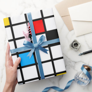 Mondrian Mania Retro Wrapping Paper