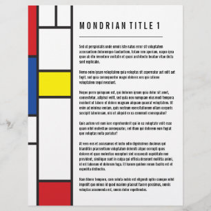 Mondrian Minimalist De Stijl Modern Art Custom Flyer