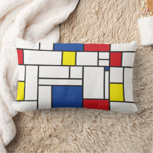 Mondrian Minimalist De Stijl Modern Art Custom Lumbar Cushion