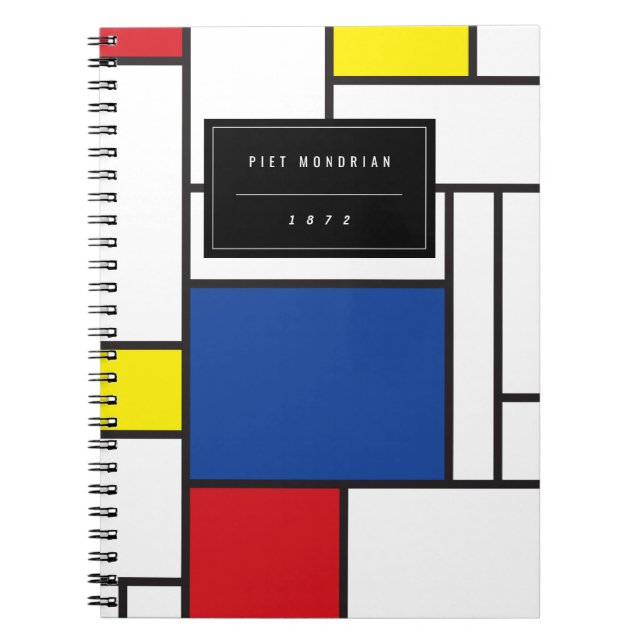 Mondrian Minimalist De Stijl Modern Art Custom Notebook (Front)