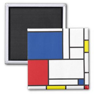 Mondrian Minimalist De Stijl Modern Art Design Magnet