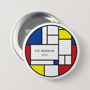 Mondrian Minimalist Geometric De Stijl Modern Art 7.5 Cm Round Badge