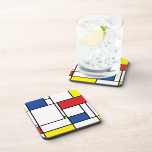 Mondrian Minimalist Geometric De Stijl Modern Art Coaster