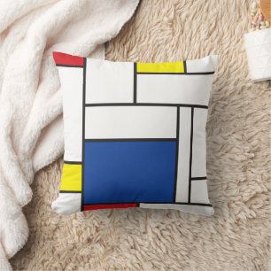 Mondrian Minimalist Geometric De Stijl Modern Art Cushion
