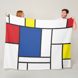 Mondrian Minimalist Geometric De Stijl Modern Art Fleece Blanket