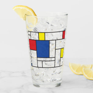 Mondrian Minimalist Geometric De Stijl Modern Art Glass