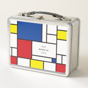 Mondrian Minimalist Geometric De Stijl Modern Art Metal Lunch Box