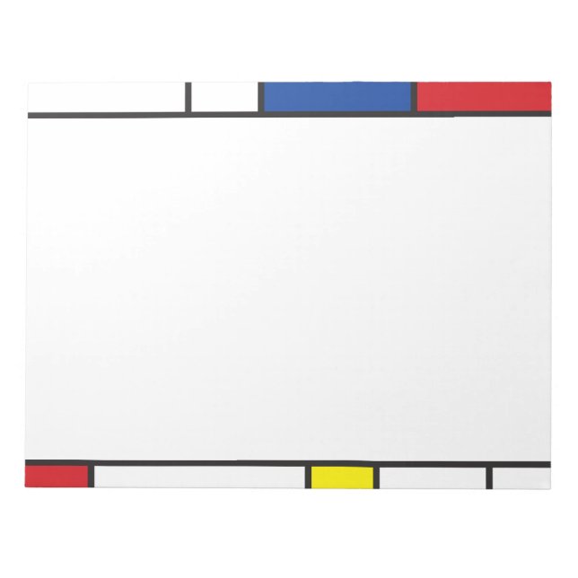 Mondrian Minimalist Geometric De Stijl Modern Art Notepad (Front)