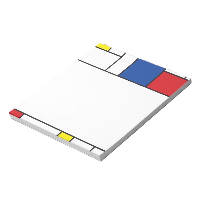 Mondrian Minimalist Geometric De Stijl Modern Art Notepad (Rotated)