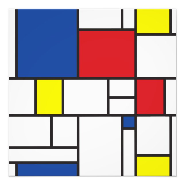 Mondrian Minimalist Geometric De Stijl Modern Art Photo Print (Front)