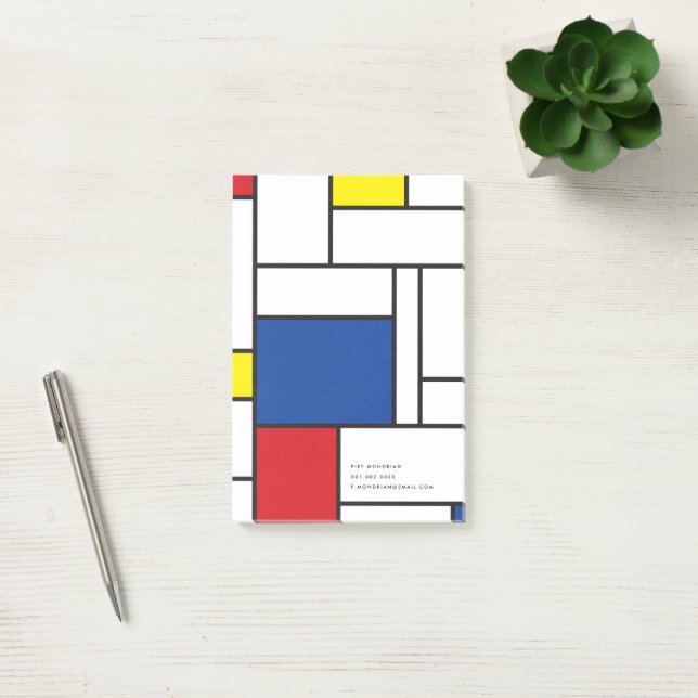 Mondrian Minimalist Geometric De Stijl Modern Art Post-it Notes (Office)