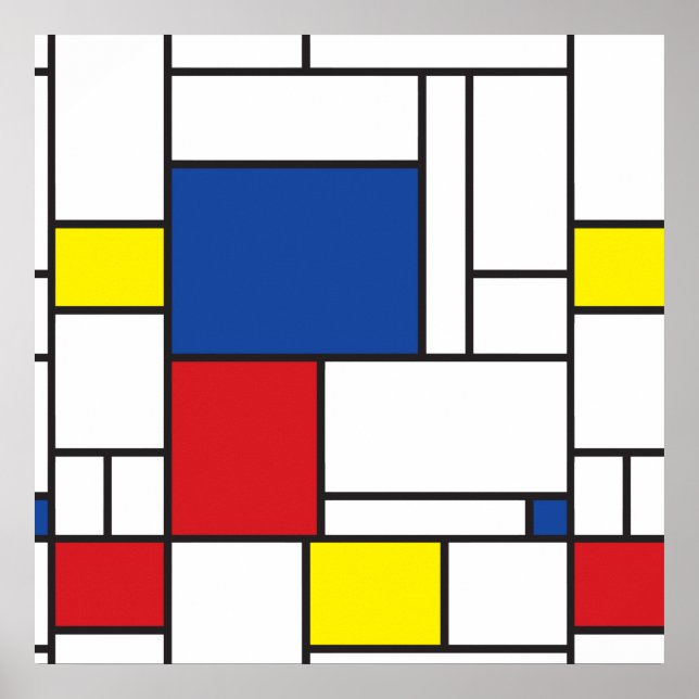 Mondrian Minimalist Geometric De Stijl Modern Art Poster (Front)