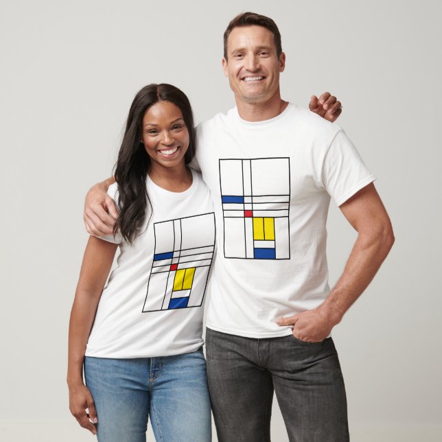 Mondrian Minimalist Geometric De Stijl Modern Art T-Shirt (Unisex)