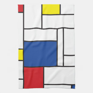 Mondrian Minimalist Geometric De Stijl Modern Art Tea Towel