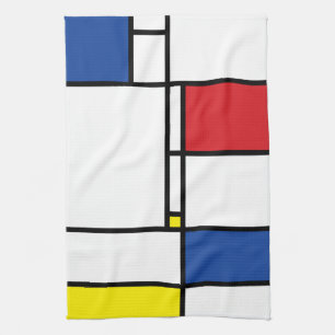Mondrian Minimalist Geometric De Stijl Modern Art Tea Towel