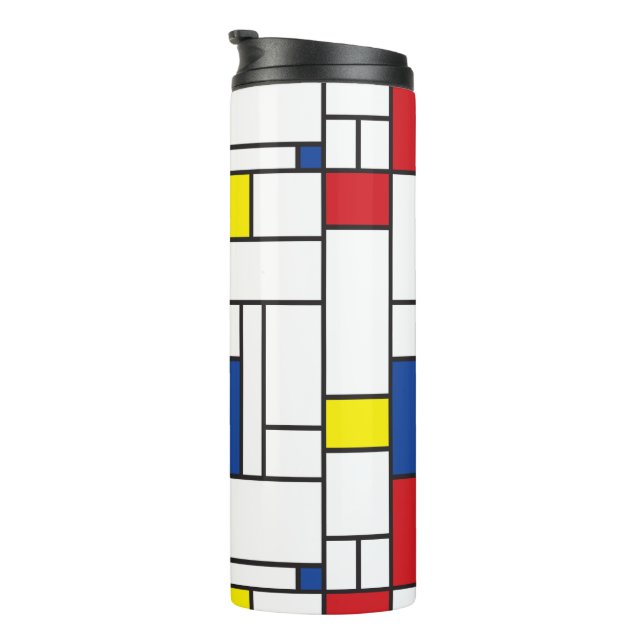 Mondrian Minimalist Geometric De Stijl Modern Art Thermal Tumbler (Rotated Right)