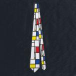 Mondrian Minimalist Geometric De Stijl Modern Art Tie<br><div class="desc">Original Mondrian Inspired Minimalist De Stijl Modern Art in Red, Blue, Yellow and White Colour Blocks Design. This simple design features modern geometric shapes and graphic colour blocks in bold black lines, white and bright primary colours. It is inspired by Piet Mondrian's abstract works and the De Stijl & Neo...</div>